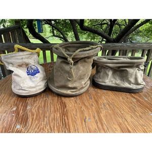 Vintage Canvas tool bucket Set Klein Tools Hi Line Bag
